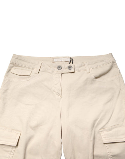 Jean skinny beige Scervino Street pour homme, taille mi-haute