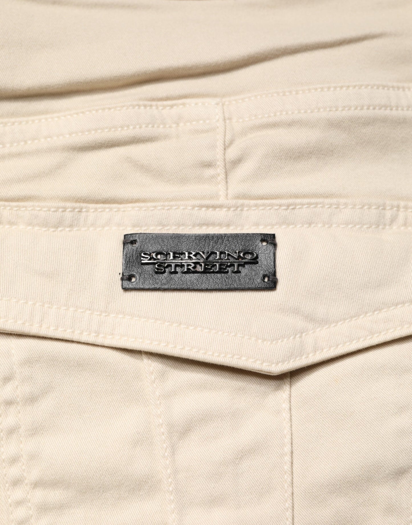 Jean skinny beige Scervino Street pour homme, taille mi-haute