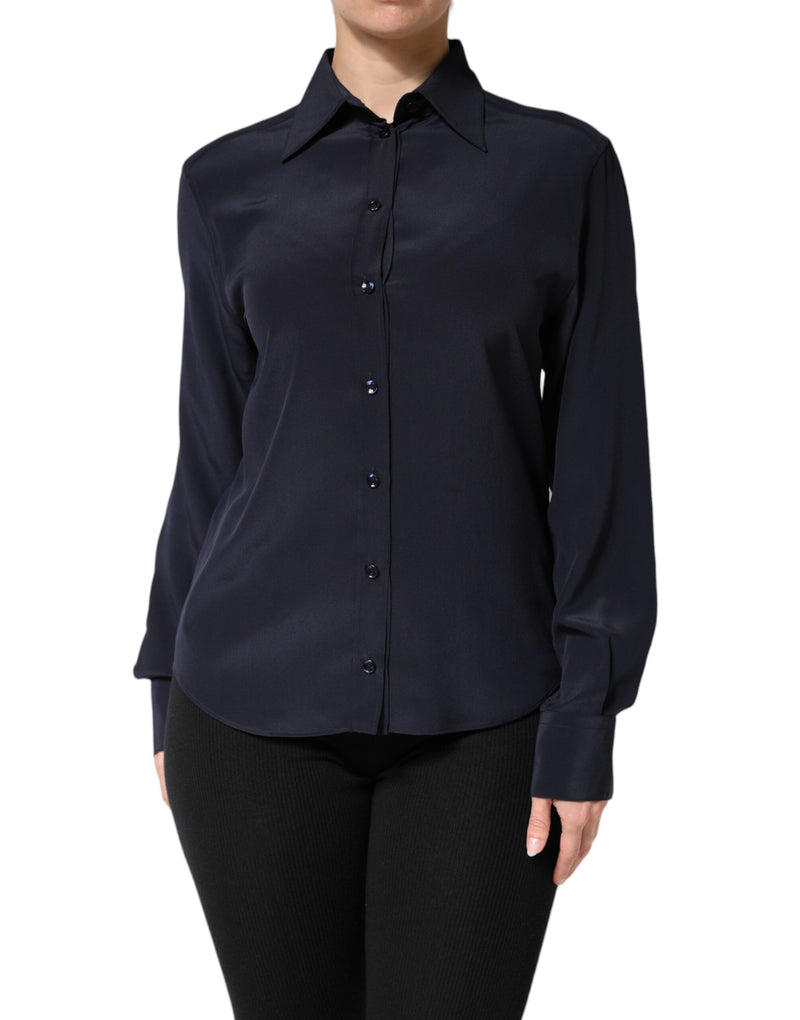Dolce & Gabbana Chemise Longue à Col Bleu pour Femme