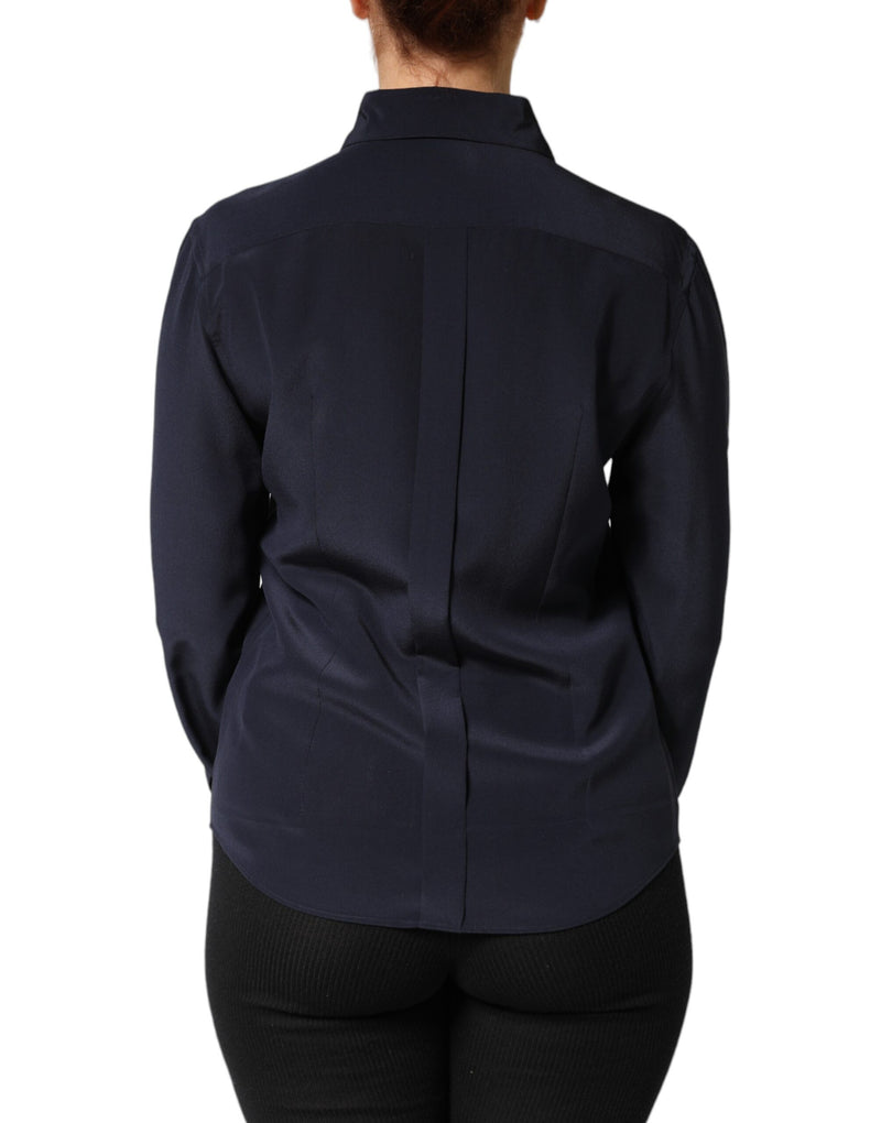 Dolce & Gabbana Chemise Longue à Col Bleu pour Femme