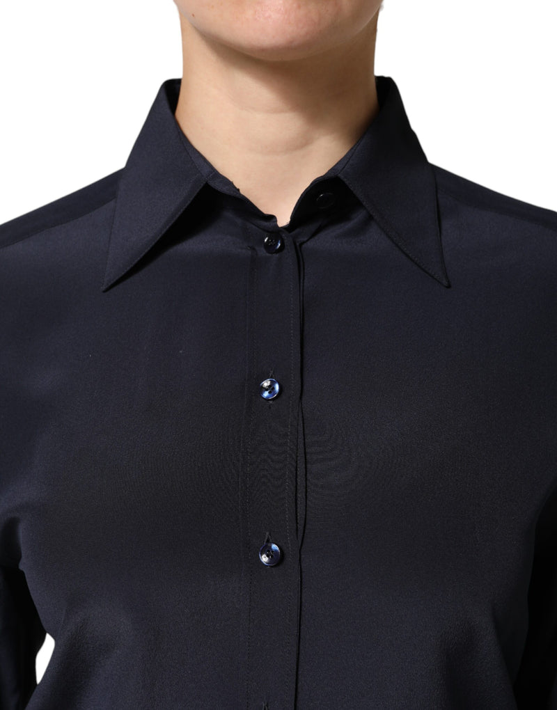 Dolce & Gabbana Chemise Longue à Col Bleu pour Femme