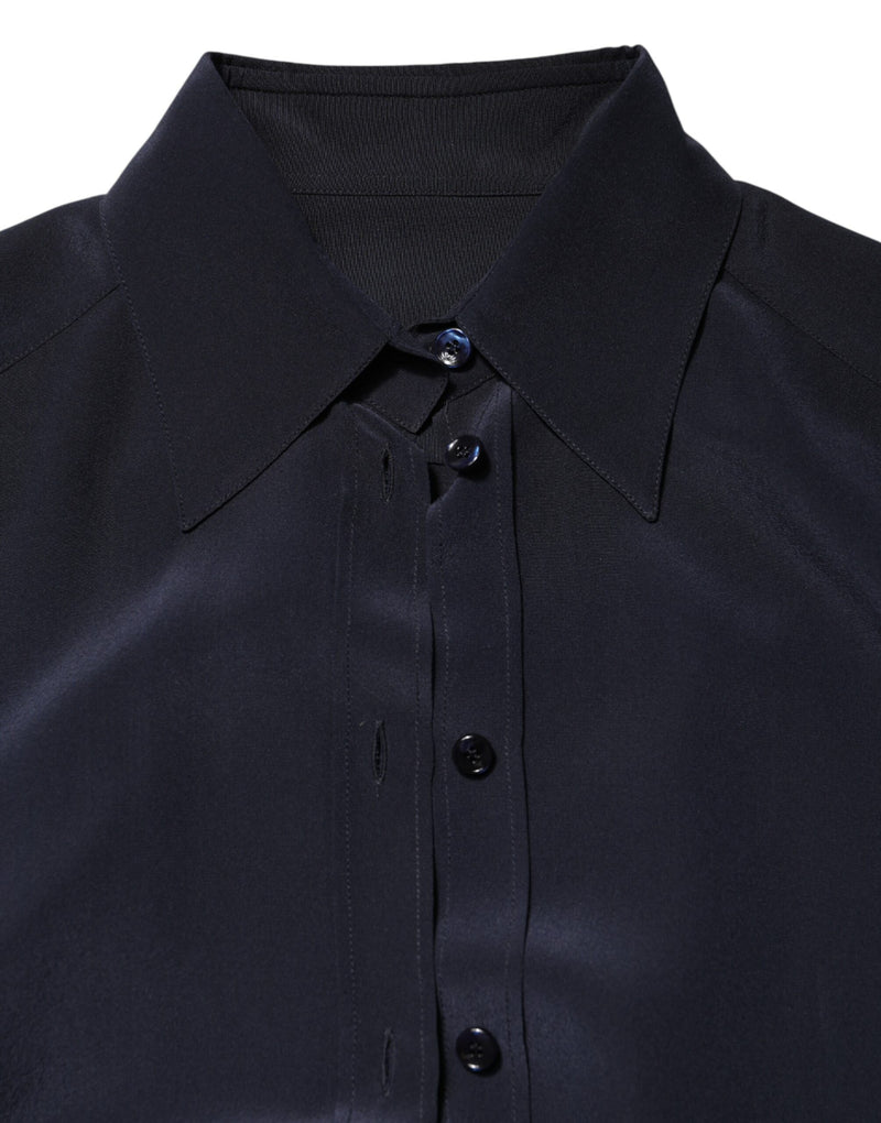 Dolce & Gabbana Chemise Longue à Col Bleu pour Femme