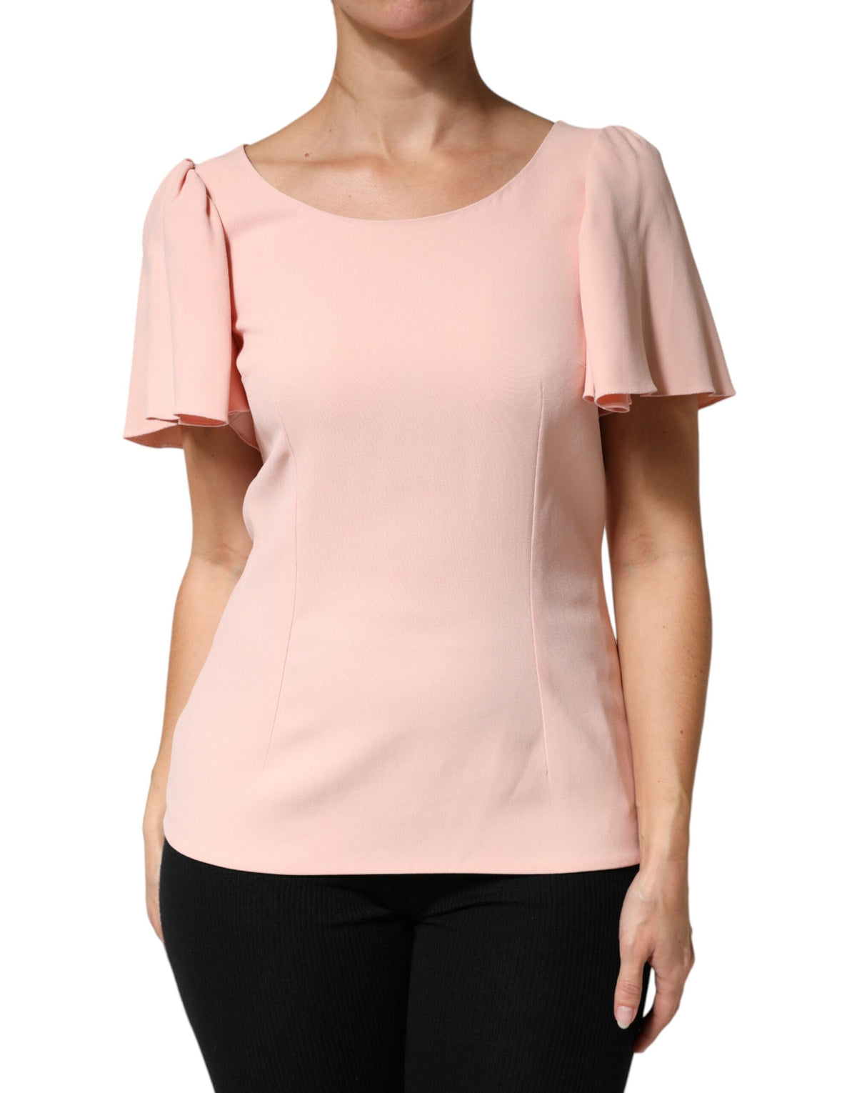 Dolce & Gabbana Blouse Top Rose à Manches Courtes