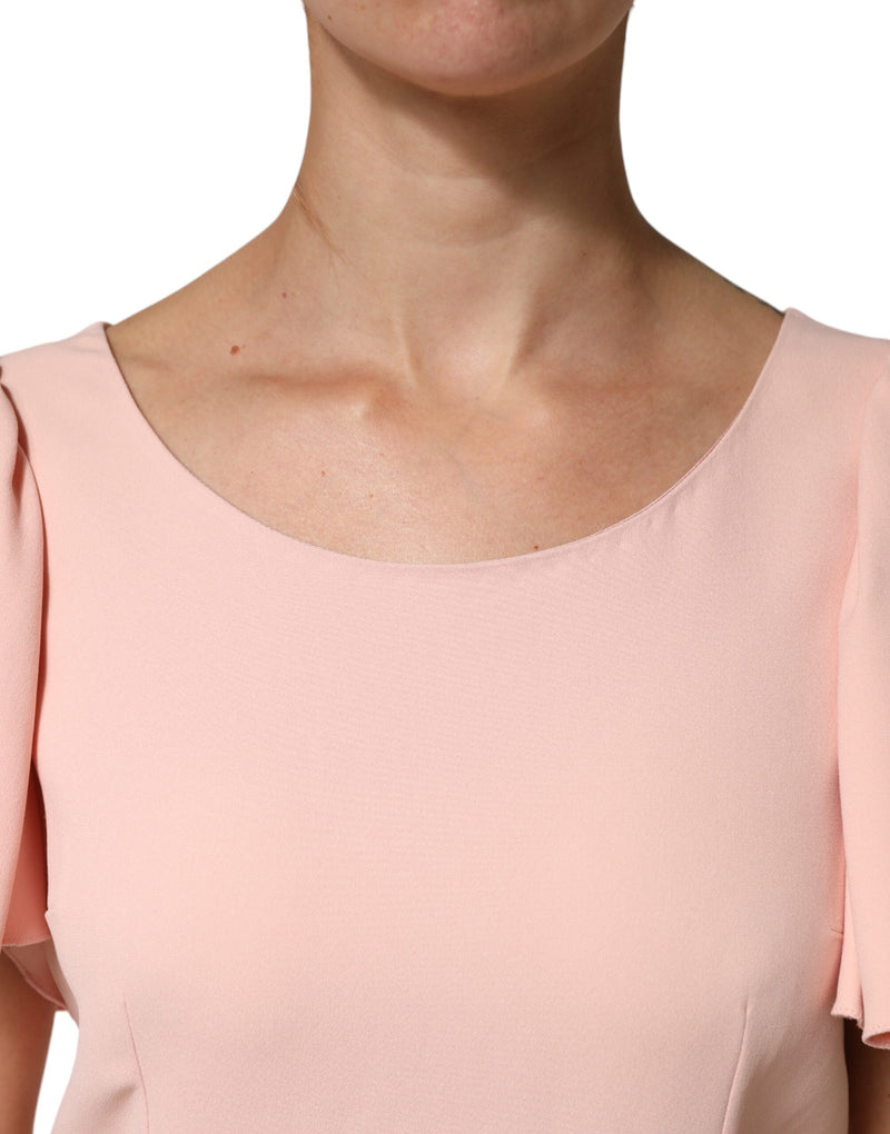 Dolce & Gabbana Pink Short Sleeves Round Neck Blouse Top