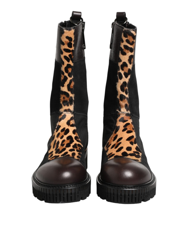 Dolce & Gabbana Bottes Mi-Mollet Léopard Multicolores