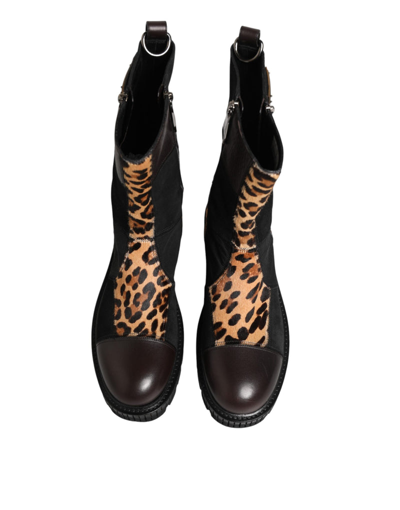 Dolce & Gabbana Bottes Mi-Mollet Léopard Multicolores