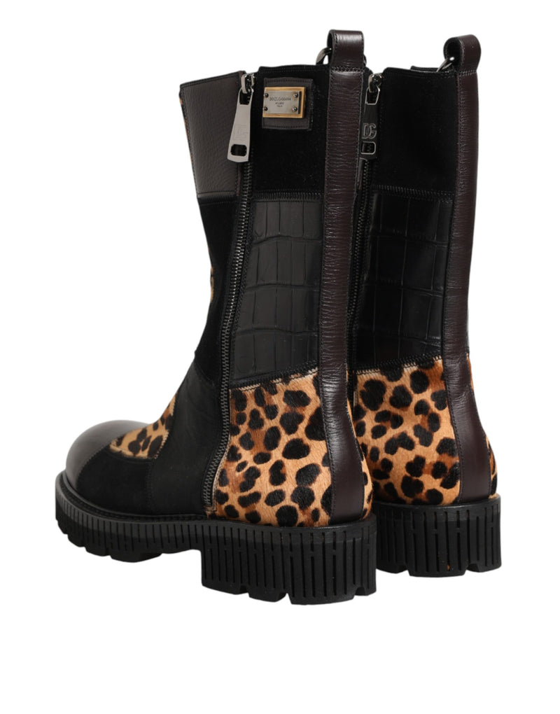 Dolce & Gabbana Bottes Mi-Mollet Léopard Multicolores
