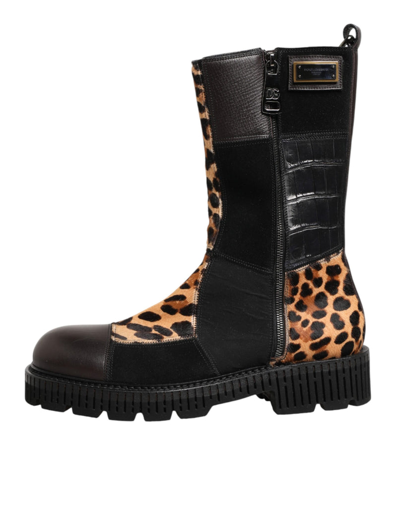 Dolce & Gabbana Bottes Mi-Mollet Léopard Multicolores
