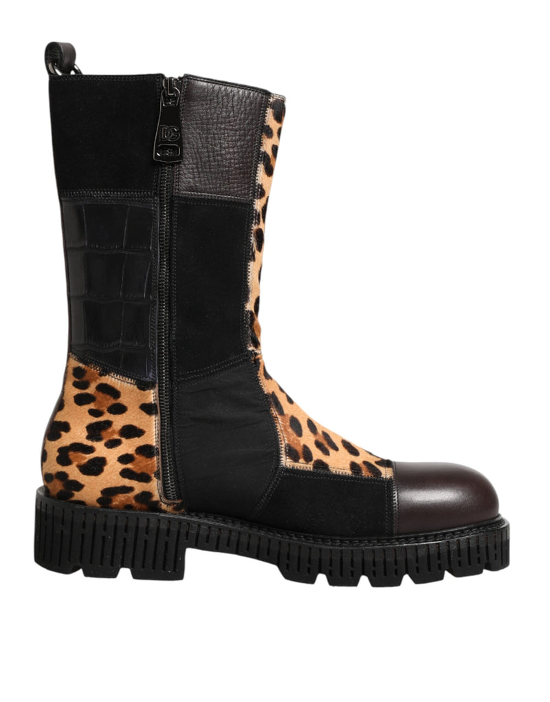 Dolce & Gabbana Bottes Mi-Mollet Léopard Multicolores
