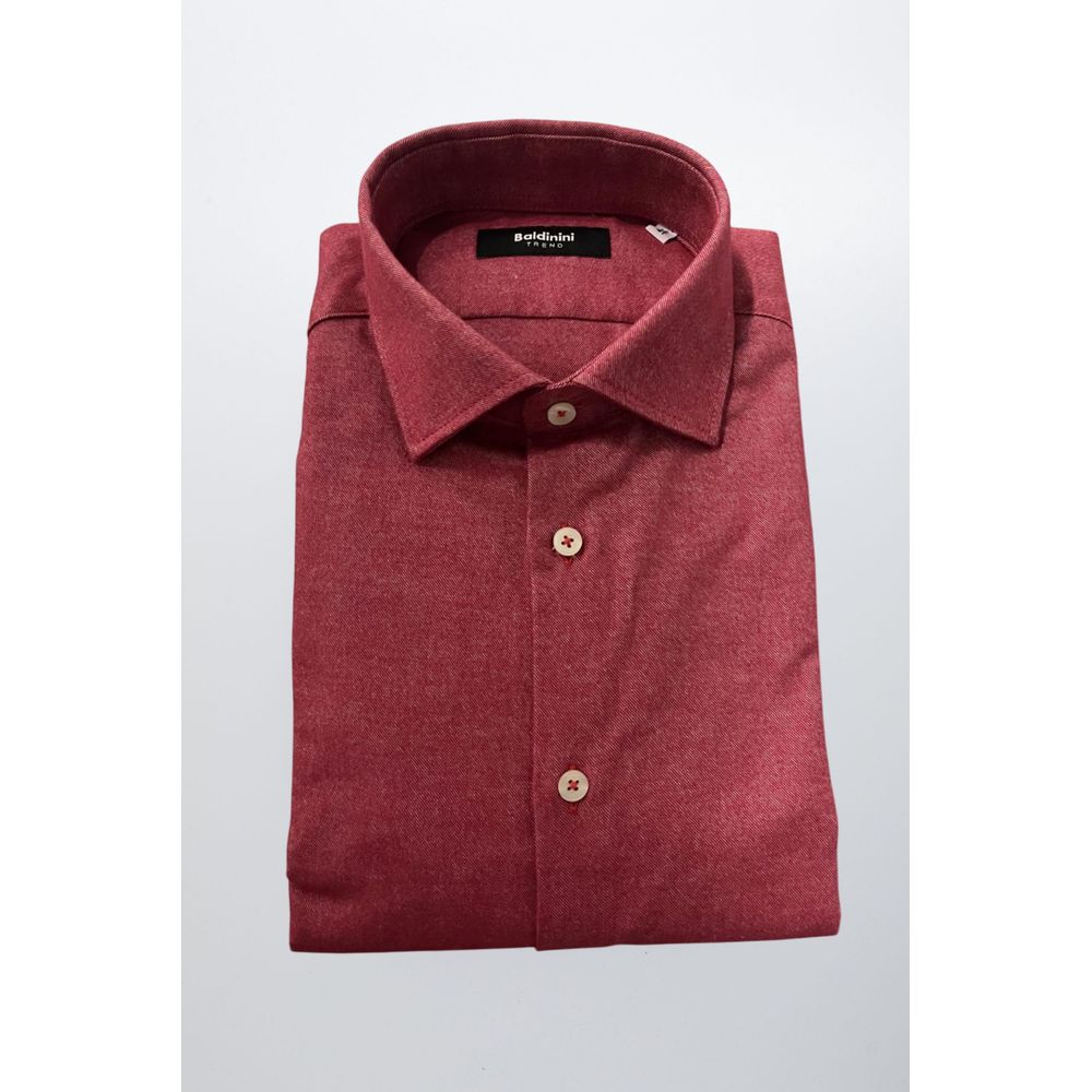 Baldinini Trend Chemise Rouge en Coton Slim Fit