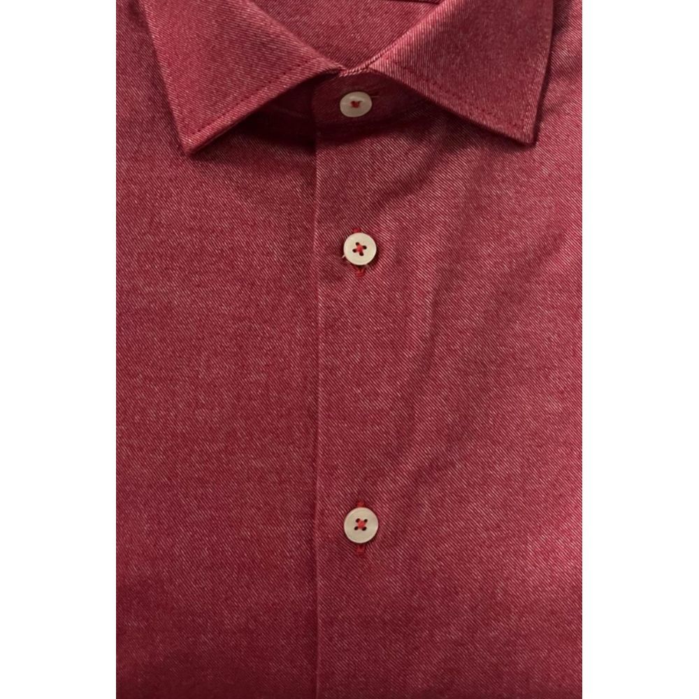 Baldinini Trend Chemise Rouge en Coton Slim Fit