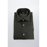 Baldinini Trend Chemise en Coton Grise Slim Fit