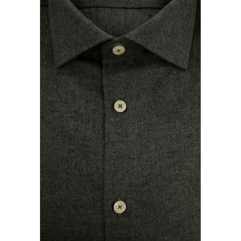 Baldinini Trend Chemise en Coton Grise Slim Fit