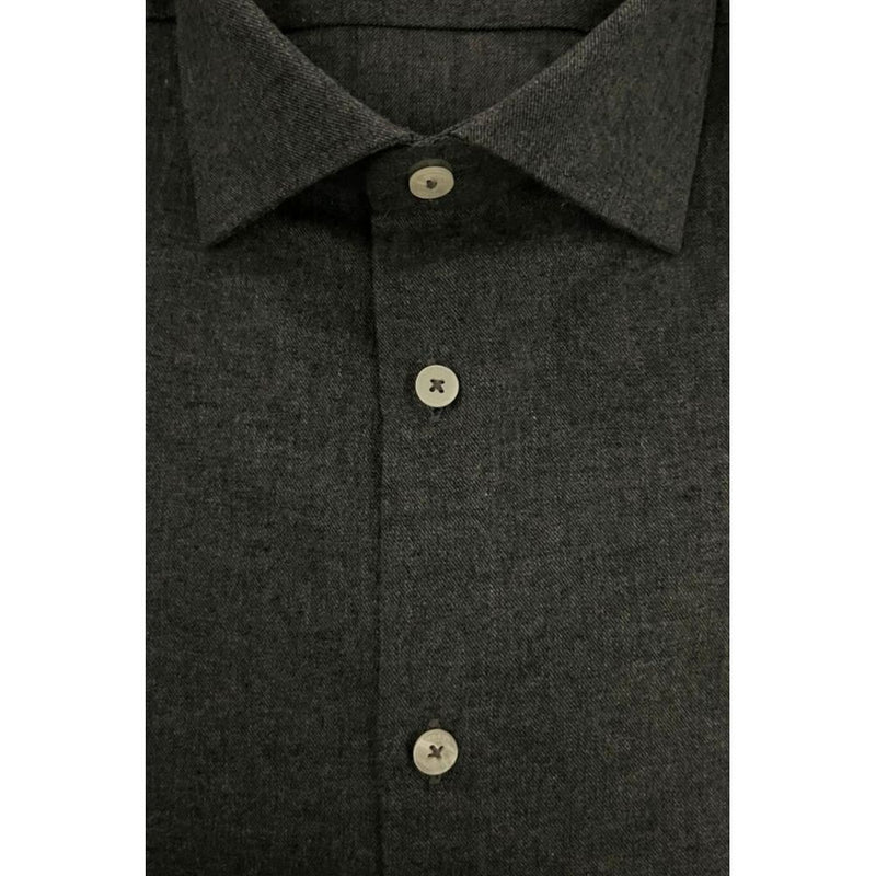 Baldinini Trend Gray Cotton Slim Fit Shirt