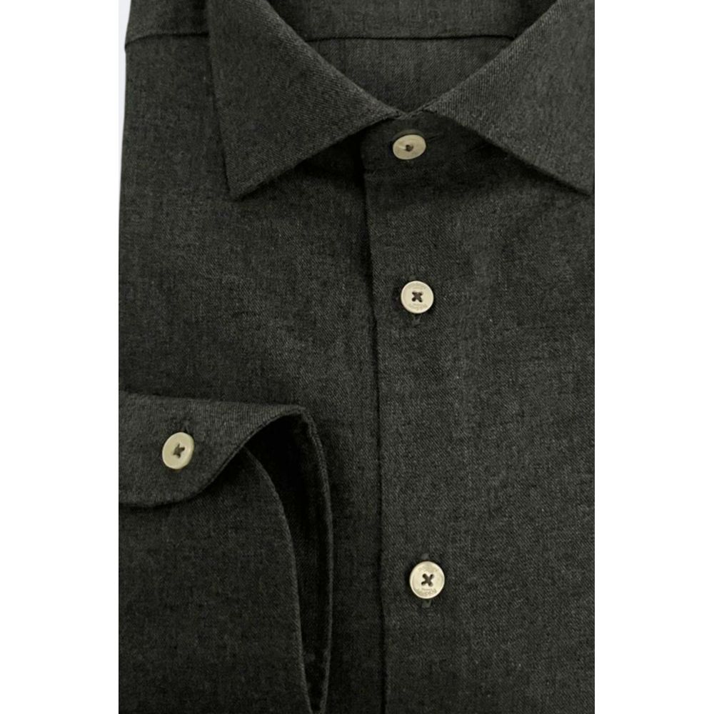 Baldinini Trend Chemise en Coton Grise Slim Fit