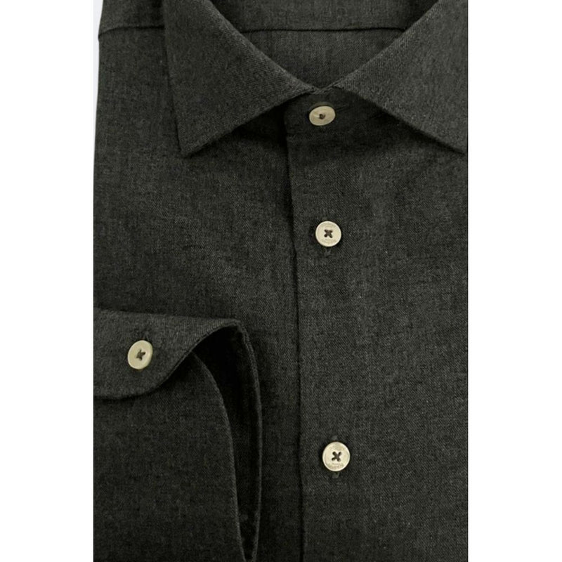 Baldinini Trend Gray Cotton Slim Fit Shirt