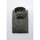 Baldinini Trend Chemise en Coton Grise Slim Fit
