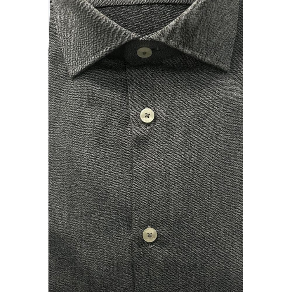 Baldinini Trend Chemise en Coton Grise Slim Fit
