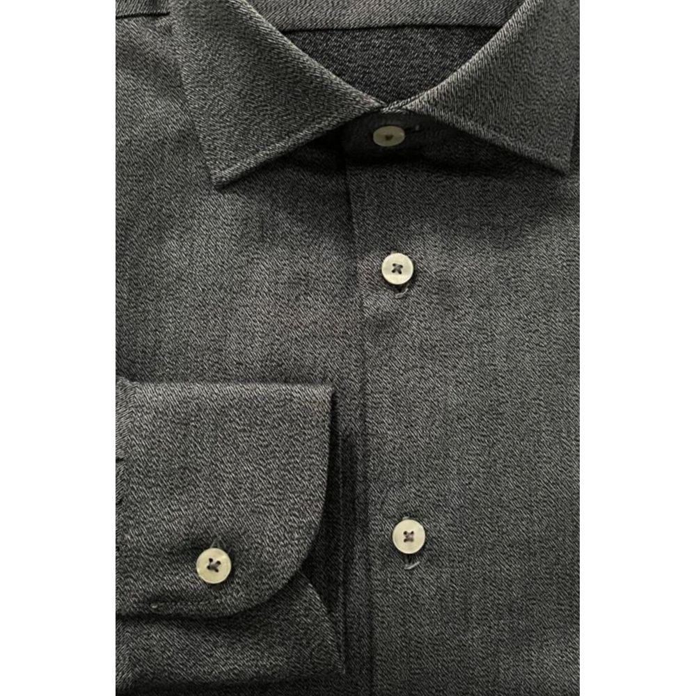 Baldinini Trend Chemise en Coton Grise Slim Fit
