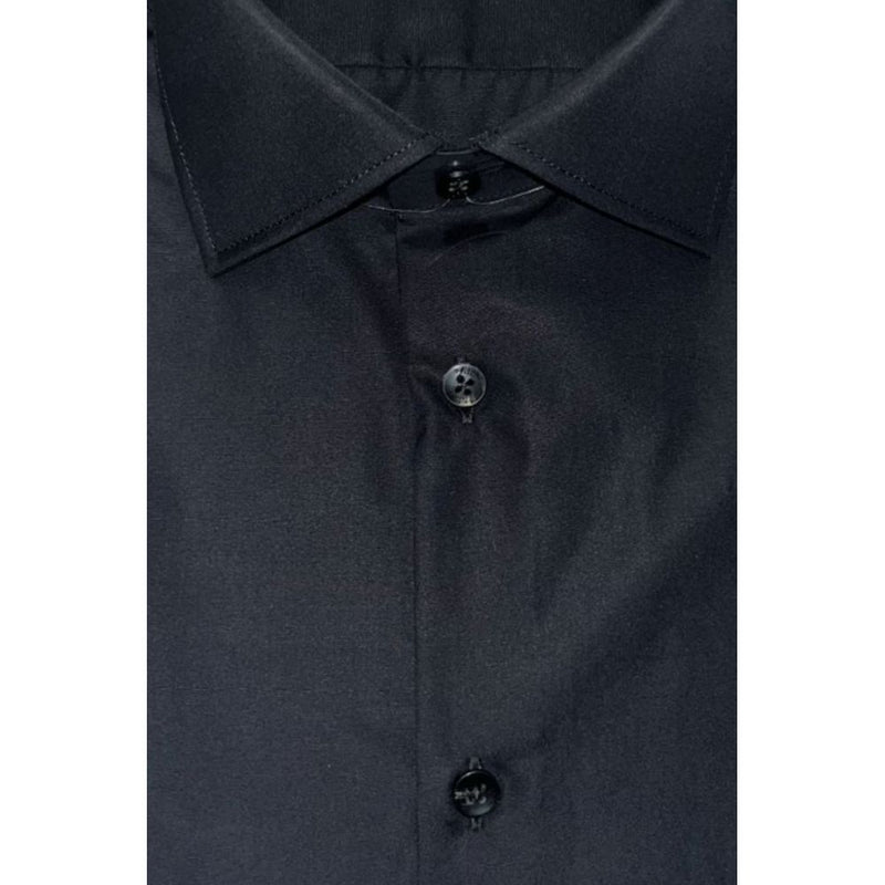 Baldinini Trend Black Slim Fit Cotton Shirt