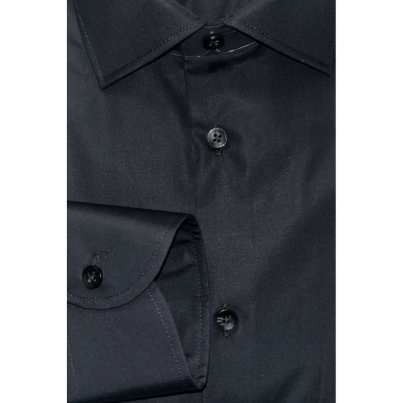 Baldinini Trend Black Slim Fit Cotton Shirt