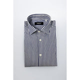 Baldinini Trend Chemise en Coton Bleue Slim Fit