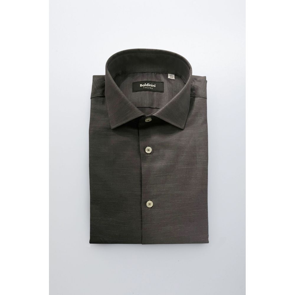 Baldinini Trend Chemise Grise en Coton Slim Fit
