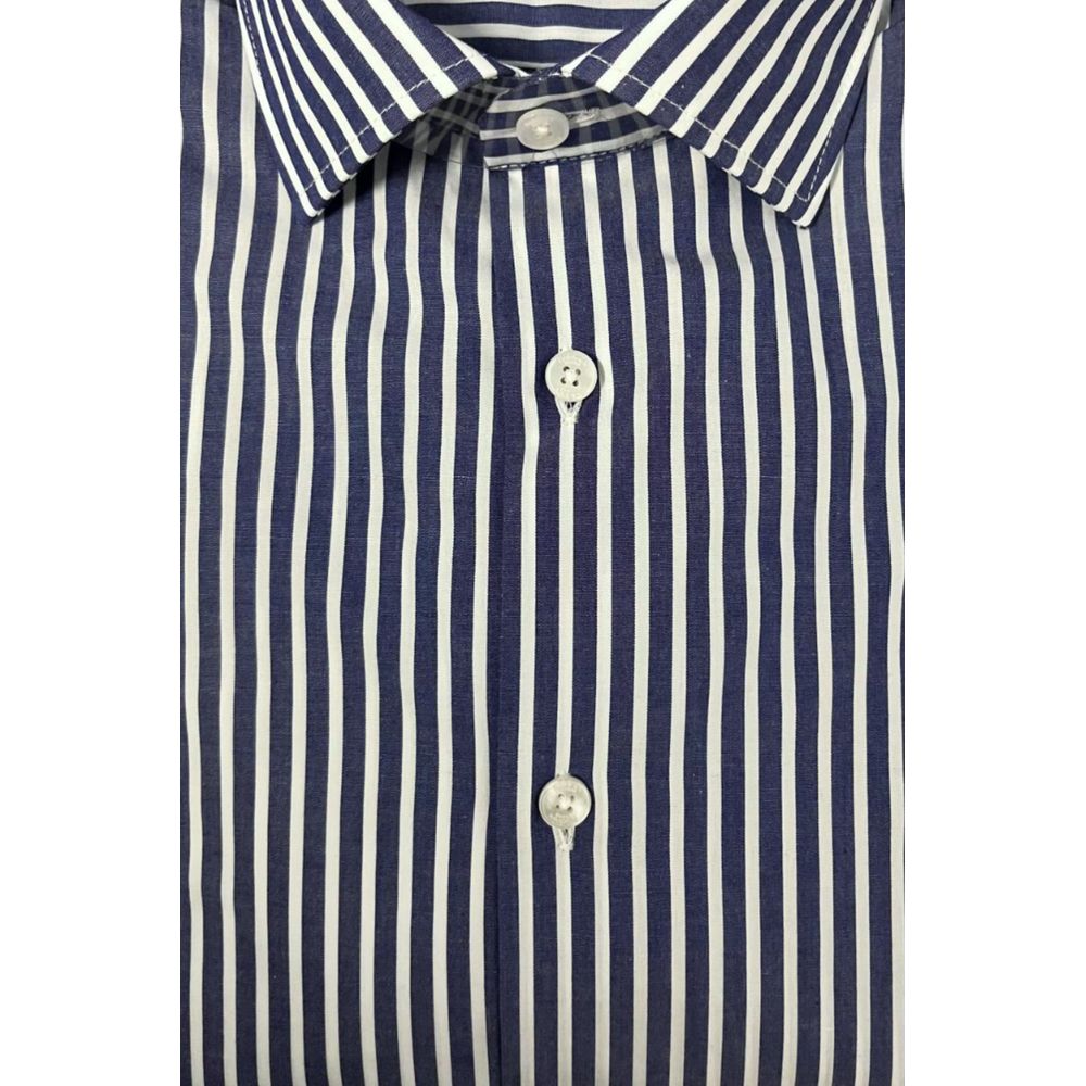 Baldinini Trend Chemise en Coton Bleue Slim Fit