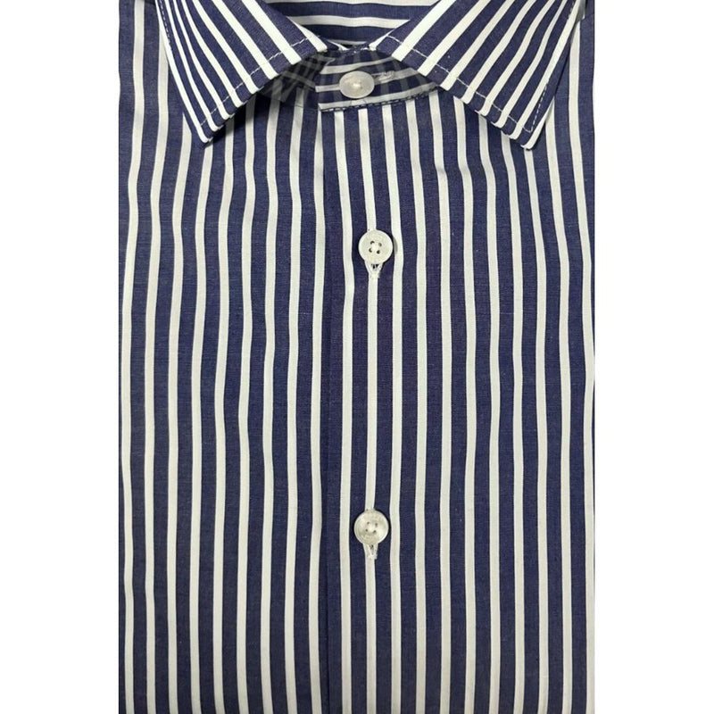 Baldinini Trend Blue Cotton Slim Fit Shirt