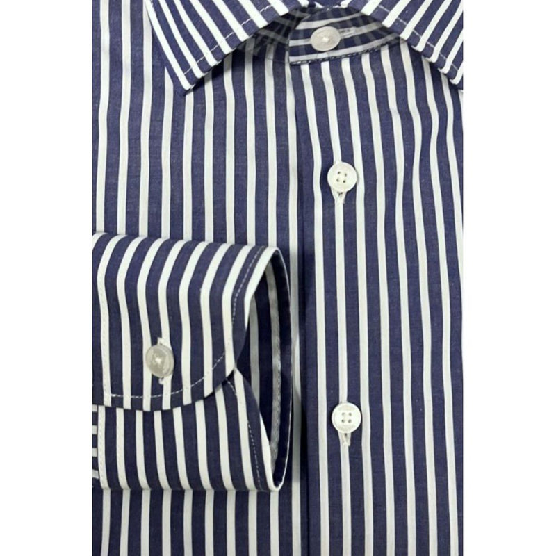 Baldinini Trend Blue Cotton Slim Fit Shirt