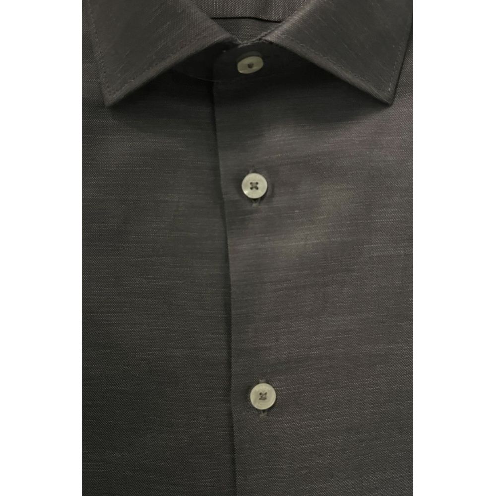 Baldinini Trend Chemise Grise en Coton Slim Fit