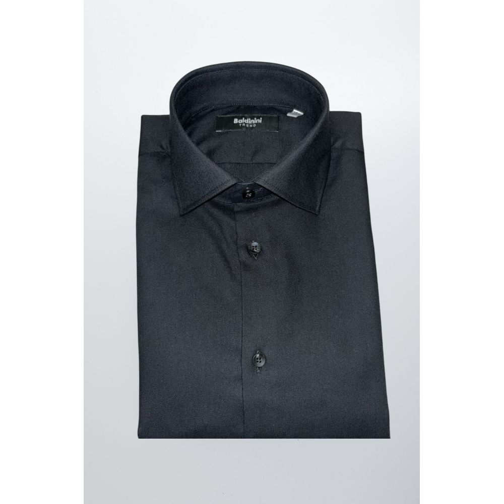 Baldinini Trend Chemise Noire en Coton Slim Fit