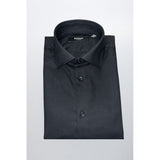 Baldinini Trend Chemise Noire en Coton Slim Fit
