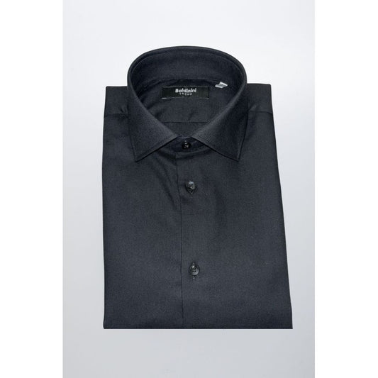 Baldinini Trend Chemise Noire en Coton Slim Fit