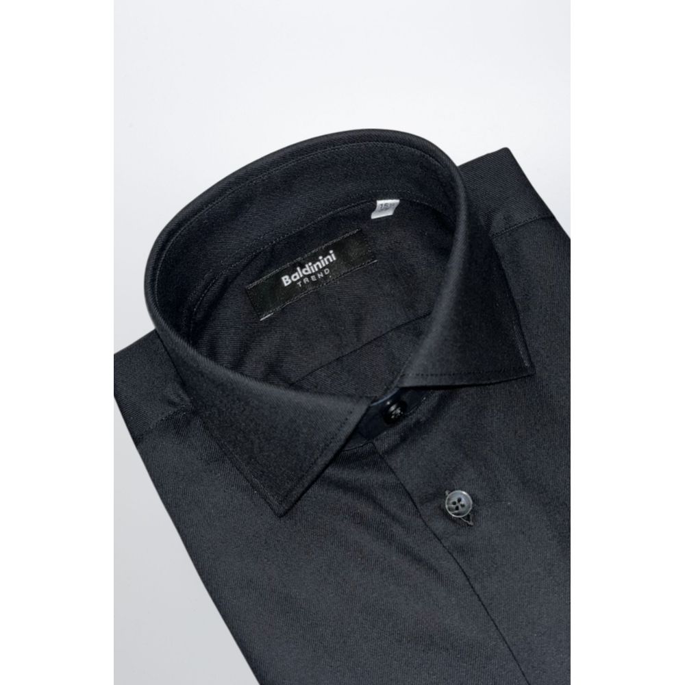 Baldinini Trend Chemise Noire en Coton Slim Fit