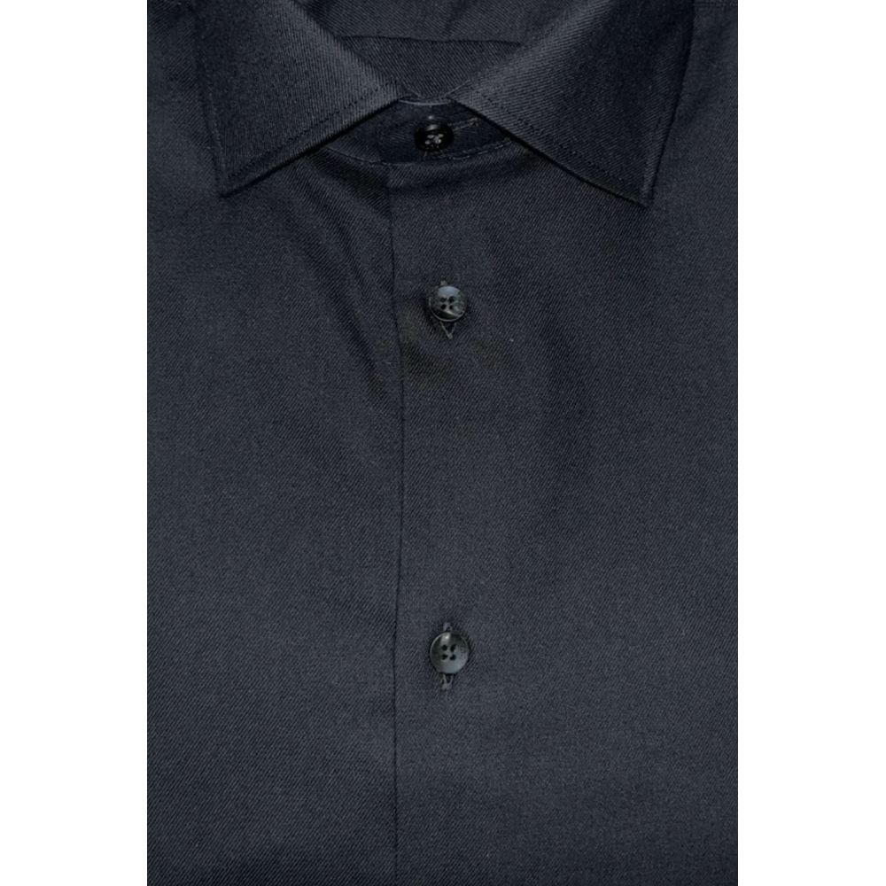 Baldinini Trend Chemise Noire en Coton Slim Fit