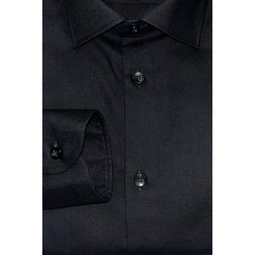 Baldinini Trend Chemise Noire en Coton Slim Fit