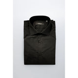 Baldinini Trend Chemise Noire en Coton Slim Fit
