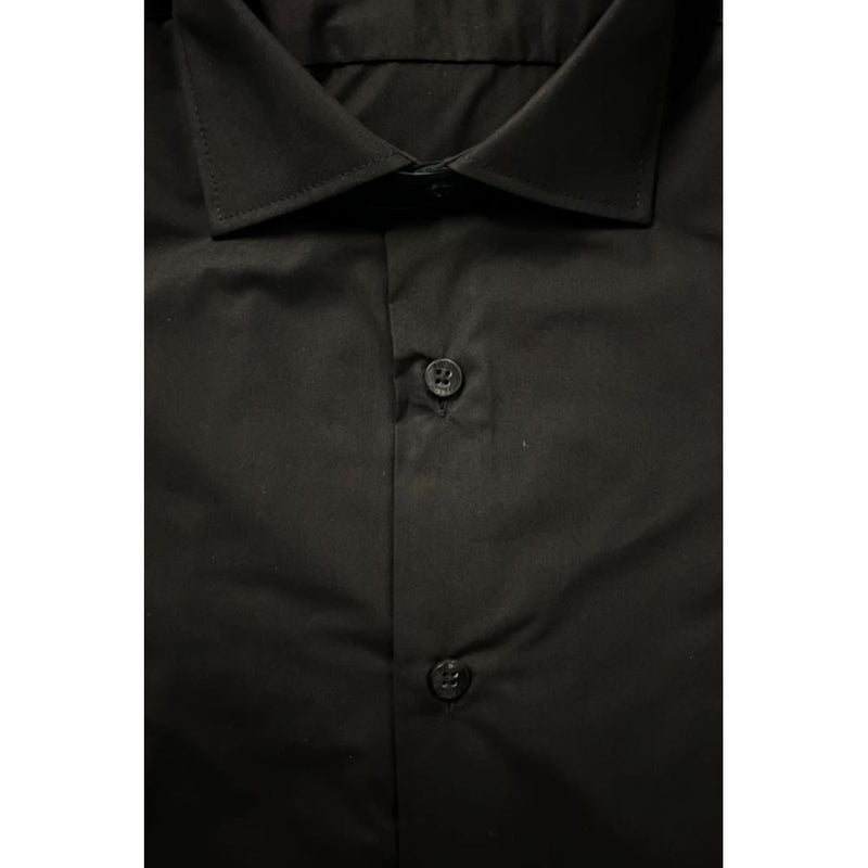 Baldinini Trend Black Cotton Slim Fit Shirt