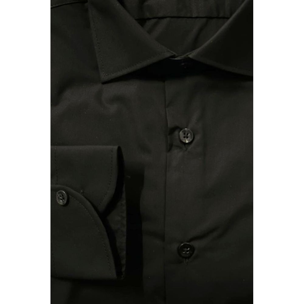 Baldinini Trend Chemise Noire en Coton Slim Fit