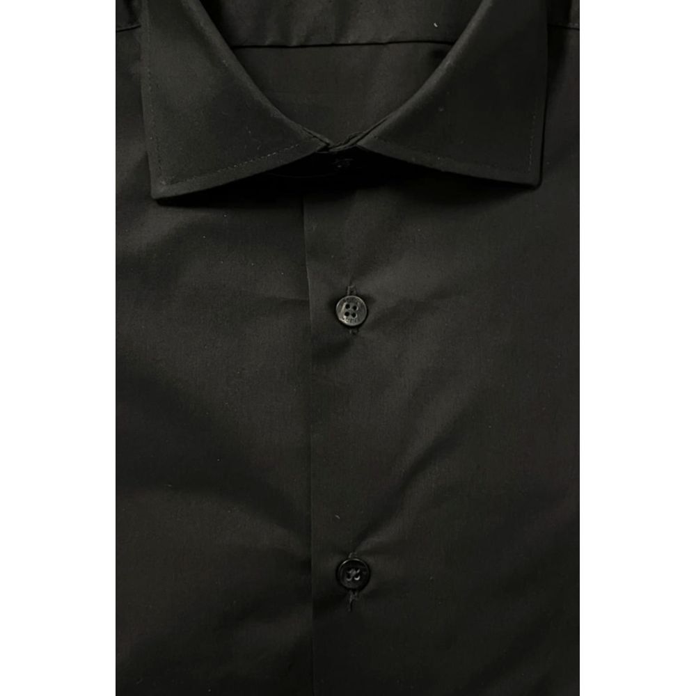 Baldinini Trend Chemise Noire en Coton Slim Fit