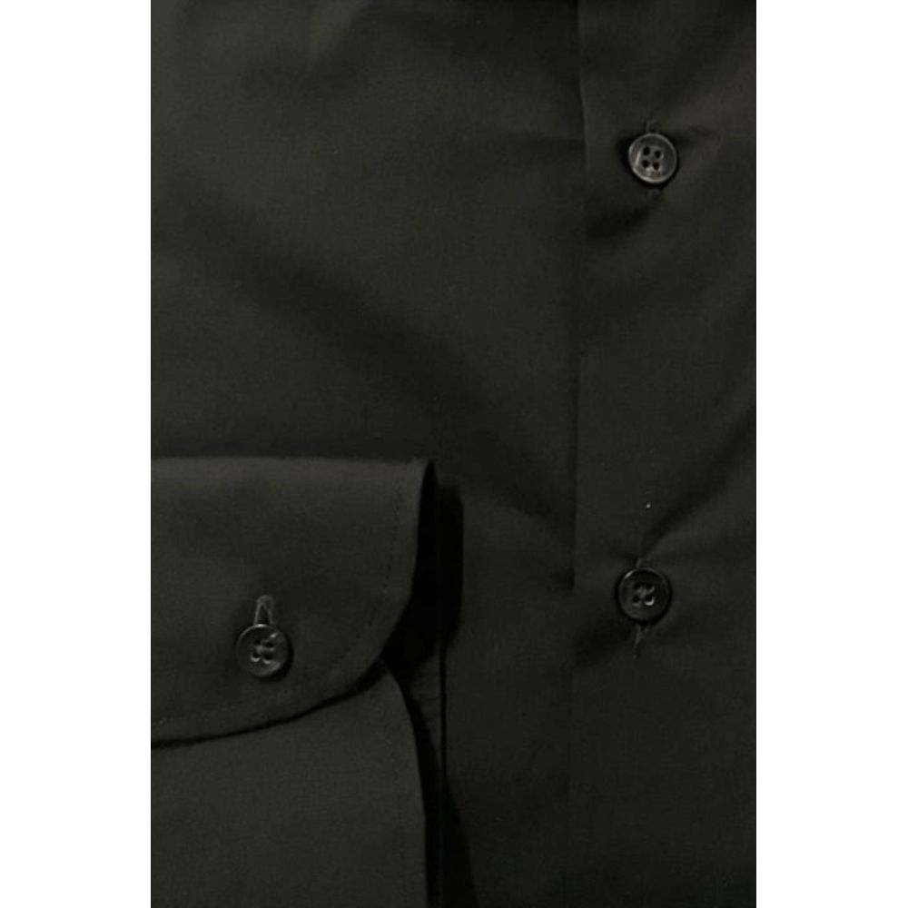 Baldinini Trend Chemise Noire en Coton Slim Fit