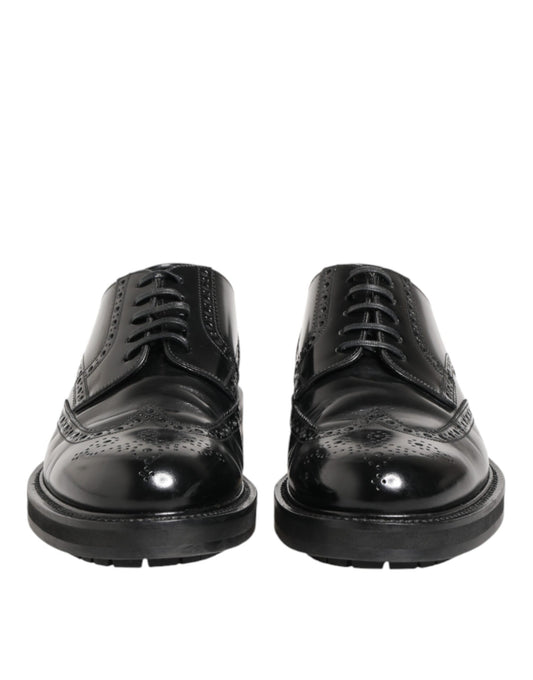 Dolce & Gabbana Derby en Cuir de Veau Noir pour Homme