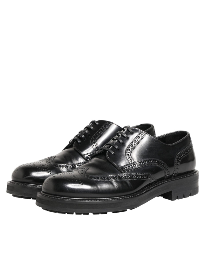 Dolce & Gabbana Derby en Cuir de Veau Noir pour Homme