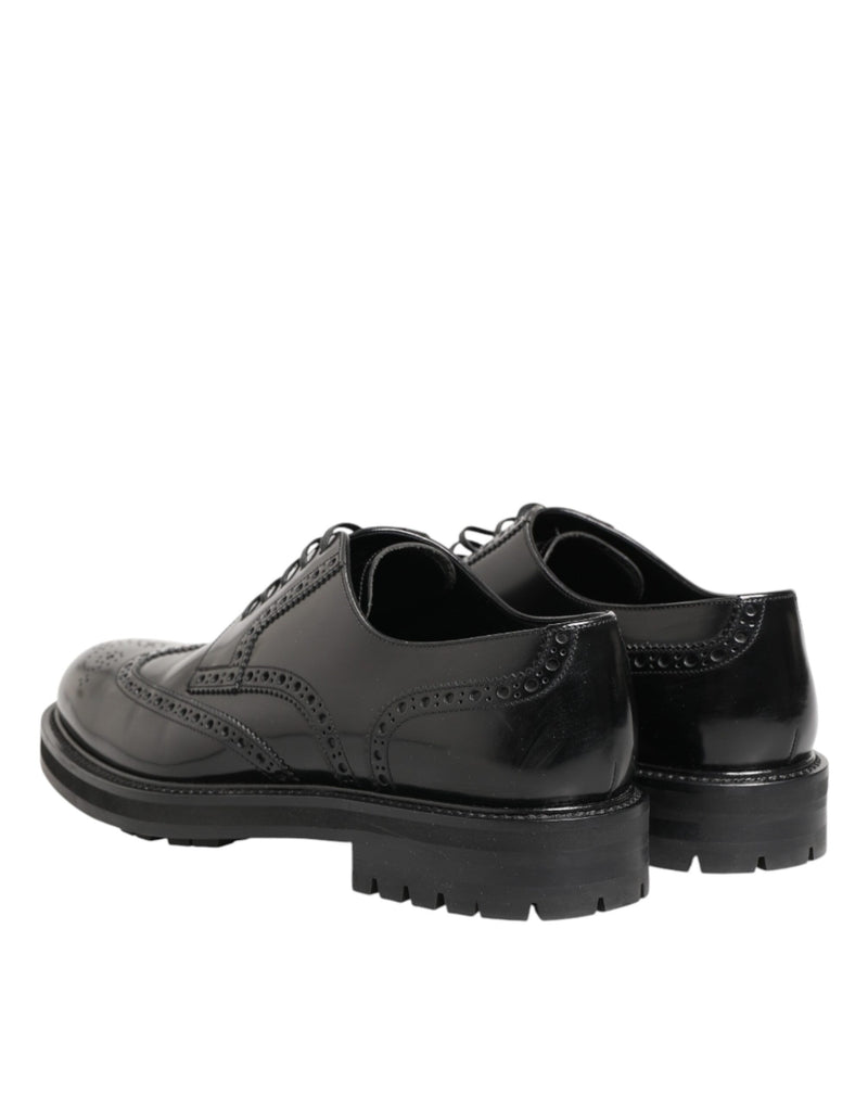 Dolce & Gabbana Derby en Cuir de Veau Noir pour Homme