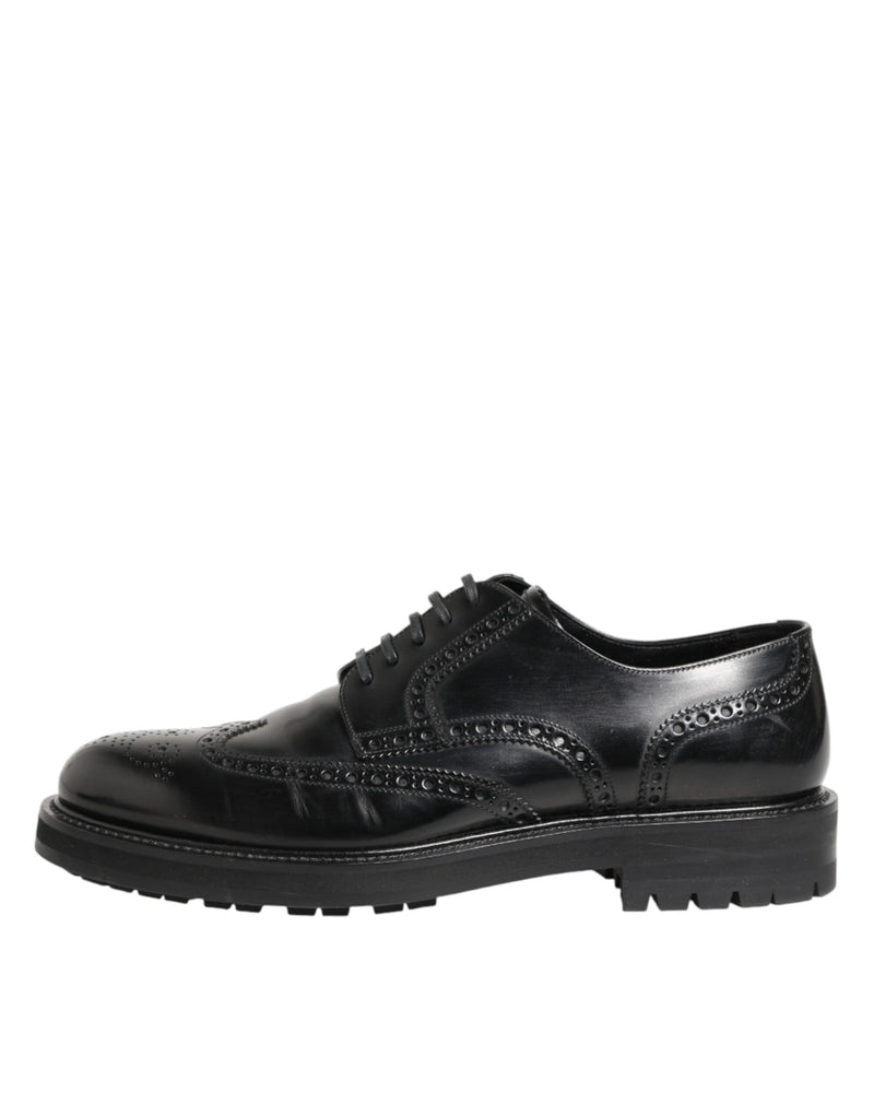 Dolce & Gabbana Derby en Cuir de Veau Noir pour Homme