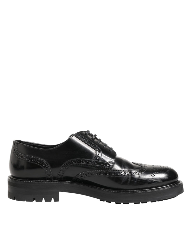 Dolce & Gabbana Derby en Cuir de Veau Noir pour Homme