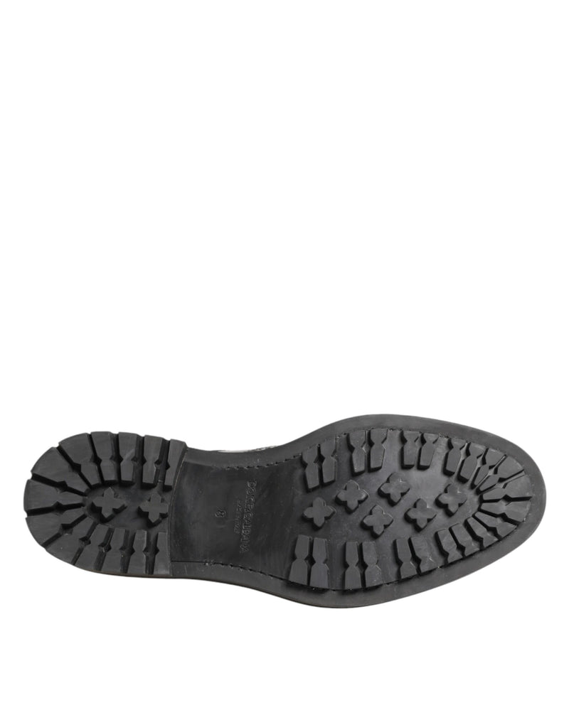 Dolce & Gabbana Derby en Cuir de Veau Noir pour Homme