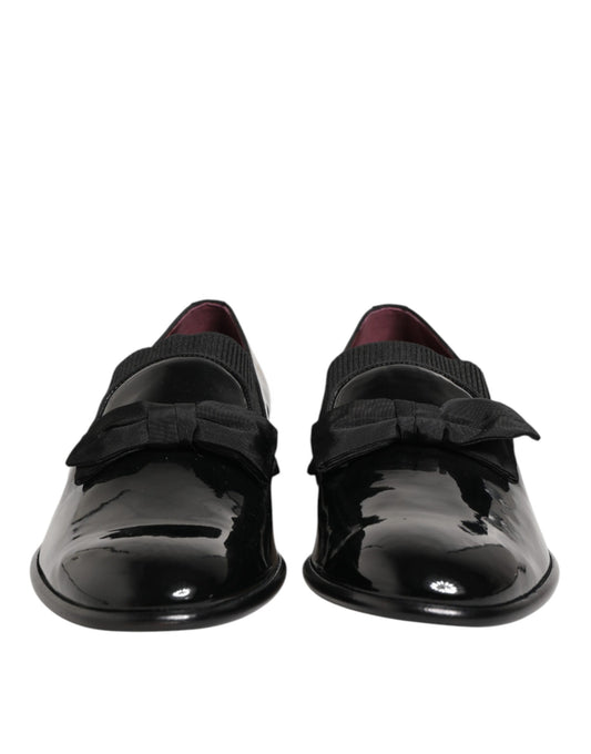 Dolce & Gabbana Black Leather Slip-On Loafers for Men