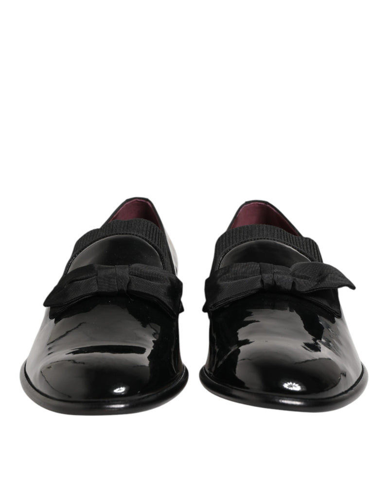 Dolce & Gabbana Black Leather Slip-On Loafers for Men